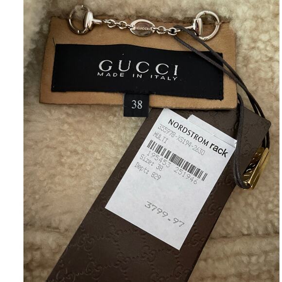 Gucci NWT EU 38 US 6 Womens Sherling Lamb Fur Hooded Coat NEW with Imperfections - Picture 3 of 16